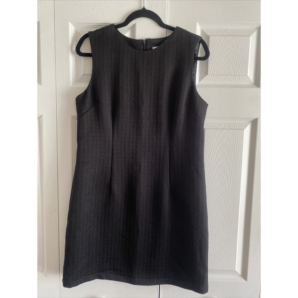 Alfred Sung Matelasse Sheath Dress Womens 12 Black Textured Sleeveless Mini‎ LBD